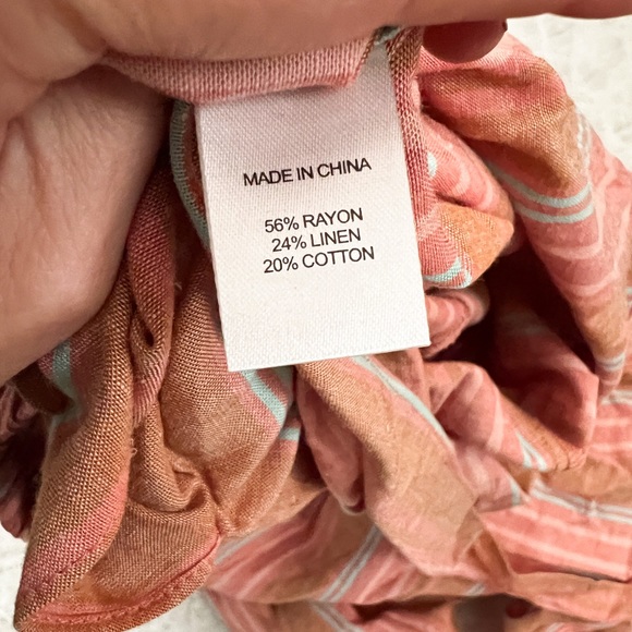 NWT- DREW Emerson Wide Split Leg Strapless Striped Linen Blend Romper - Picture 11 of 11